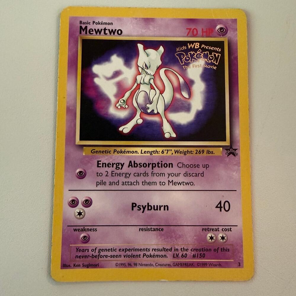 Pokémon Mewtwo # 3 Kids WB Presents Pokemon The First Movie Card